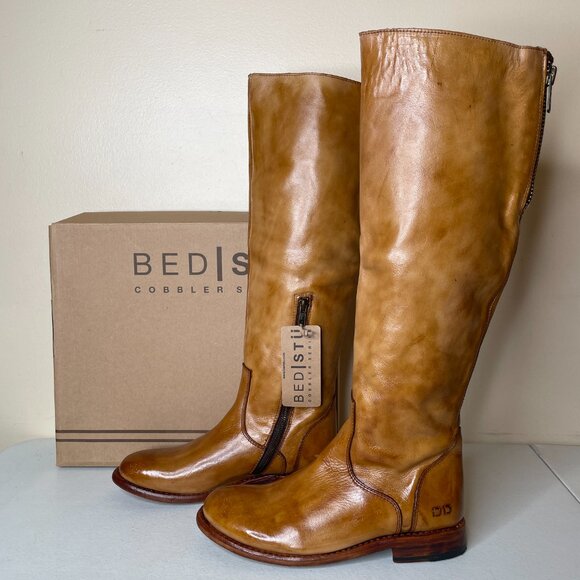 BED STU Tess Distressed Tan Leather Tall Riding Boots BedStu Size 8.5 - Picture 16 of 16